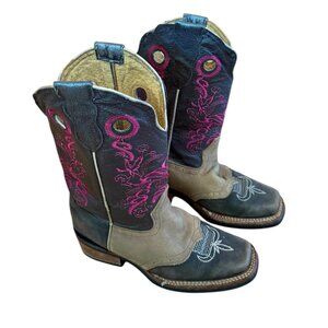 Handcrafted Genuine Leather Steel Toe Cowboy Boots - Size 6